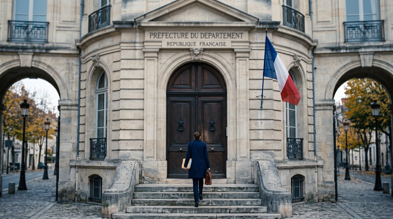 Entrée d'une préfecture : c'est ici que l'arrêté d'autorisation est délivré